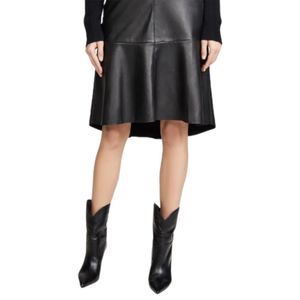 Womens Habitual Skirt Jayda Faux Leather Black Knee Length High Low Skirt Size 2